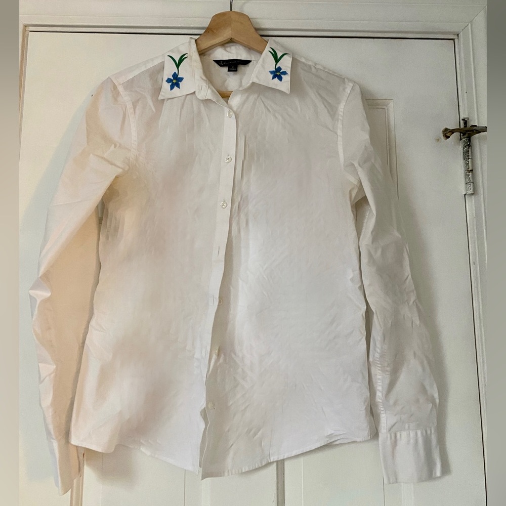 LAST CALL Brooks Brother White Floral Button Down
